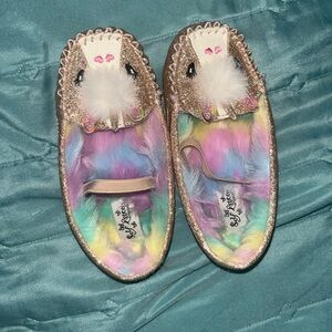 Kids Glittery Unicorn Moccasin Slipper